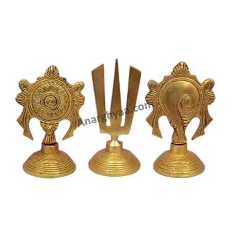 Brass Shanka Chakra Nama Set