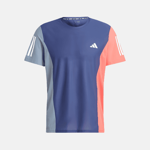 Adidas Own The Run Colorblock Men's Running T-shirt -Dark Blue/Preloved Ink/Preloved Scarlet