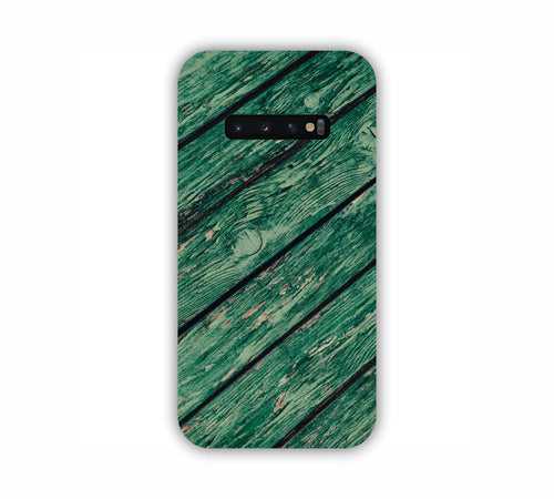 Green Wooden Texture Design Samsung S10 Plus Mobile Case