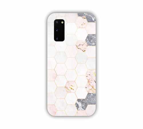 Cream Geometric Marble Texture Design Samsung S20 Plus Mobile Case