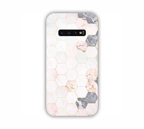 Cream Geometric Marble Texture Design Samsung S10 Mobile Case