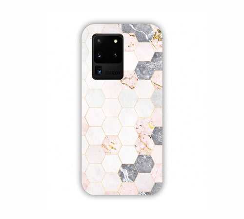 Cream Geometric Marble Texture Design Samsung S20 Ultra Mobile Case