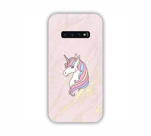 Pink Marble With Unicorn Texture Design Samsung S10 Plus Mobile Case
