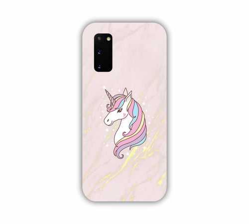 Pink Marble With Unicorn Texture Design Samsung S20 Plus Mobile Case