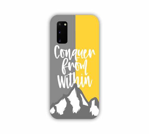 Conquer From Within Yellow Grey Texure Samsung S20 Mobile Case
