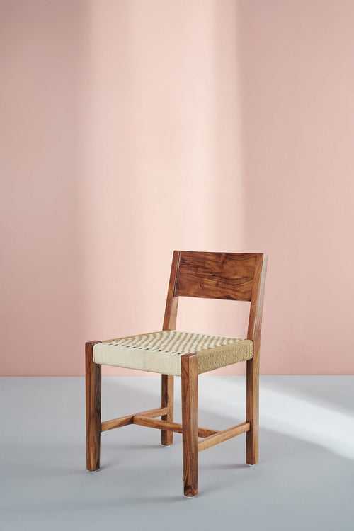 Bunai Acacia Wood And Rope Chair (Beige)