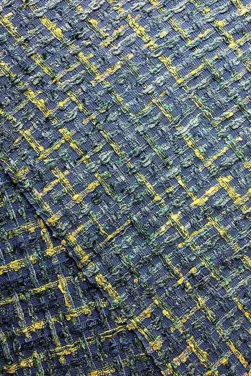 Water Depth Tweed Green/Blue Upholstery Fabric Swatch