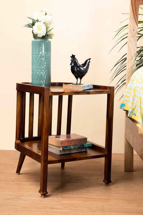 Spindle  Sheesham Wood Bedside Table