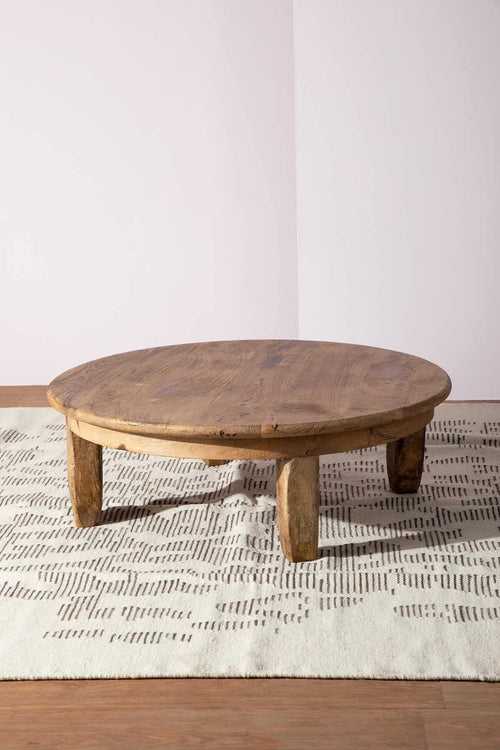 Thal Mango Wood And Sandblasted Round Coffee Table