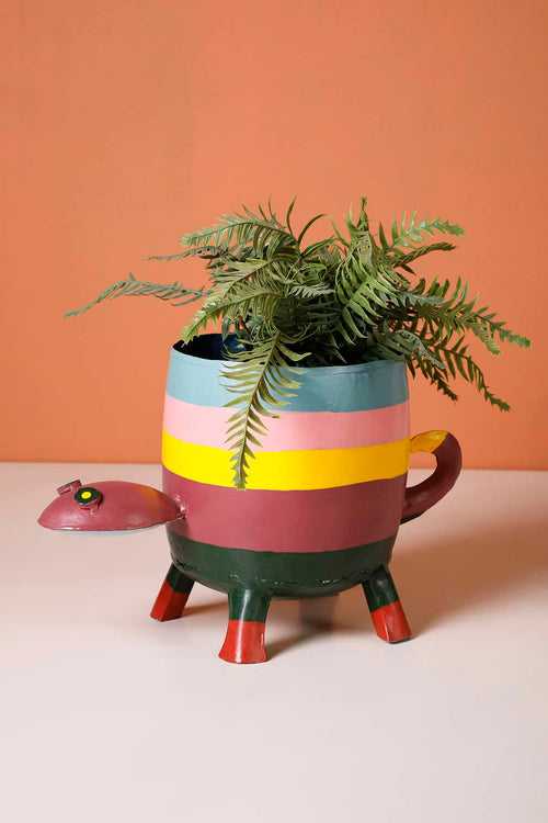 Turbo The Turtle Metal Planter