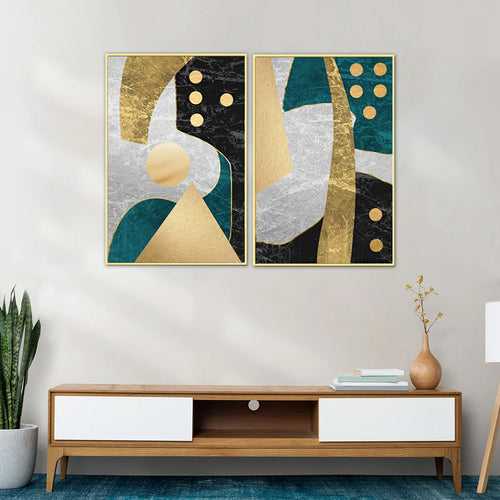 Love in abstraction Framed Canvas Print - Middle & Right panel