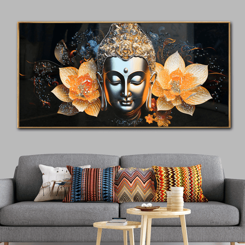 Buddha's Lotus Serenity Crystal Glass Painting