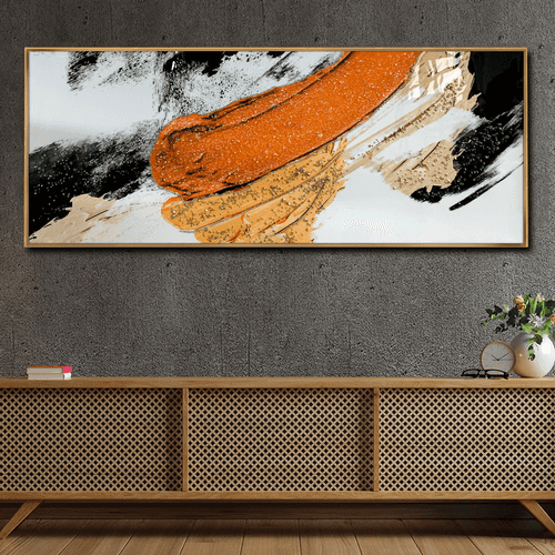 Abstract Enigmatic Elegance Crystal Glass Painting