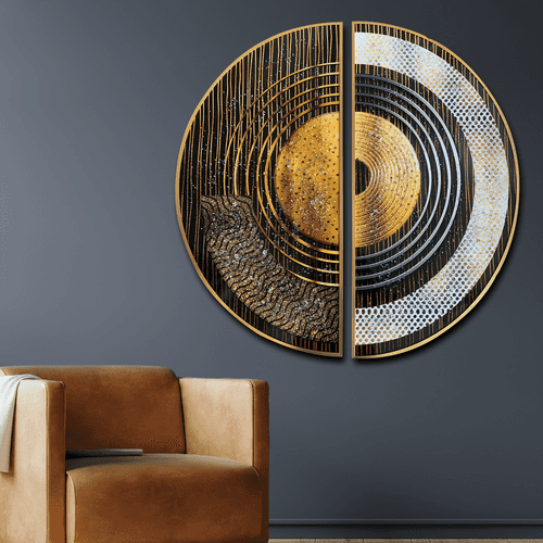 Solar Eclipse Elegance Crystal Glass Painting