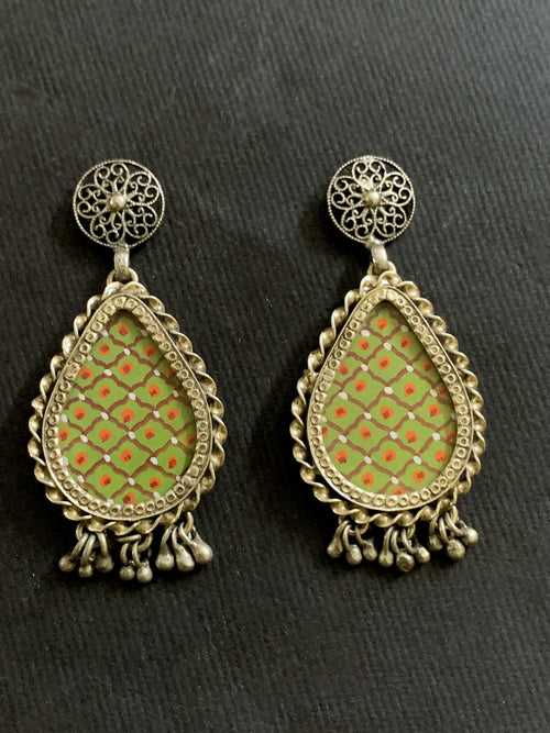 Silver Sage Green Earrings