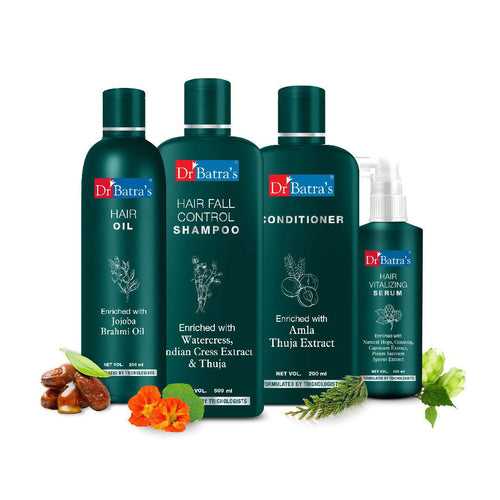 Hair Vitalizing Serum, Hair Fall Control Shampoo, Hair Oil and Conditioner - Dr Batra's