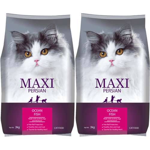 Maxi Persian Adult(+1 Year) Dry Cat Food, Ocean Fish, 3 kg (Buy 1 GET 1 FREE)