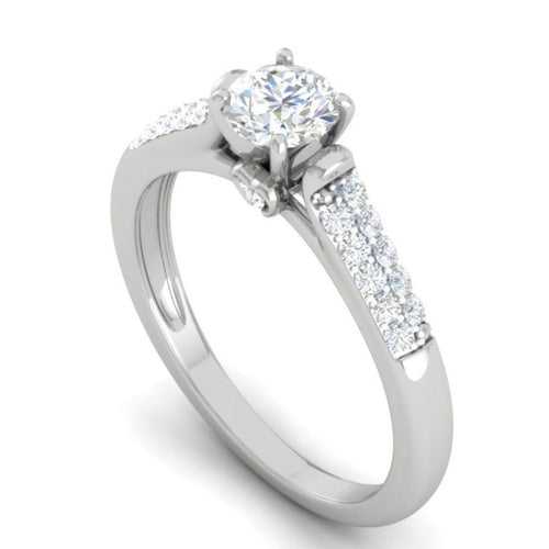 1-Carat Solitaire Diamond Split Shank Platinum Ring JL PT WB5582E-C