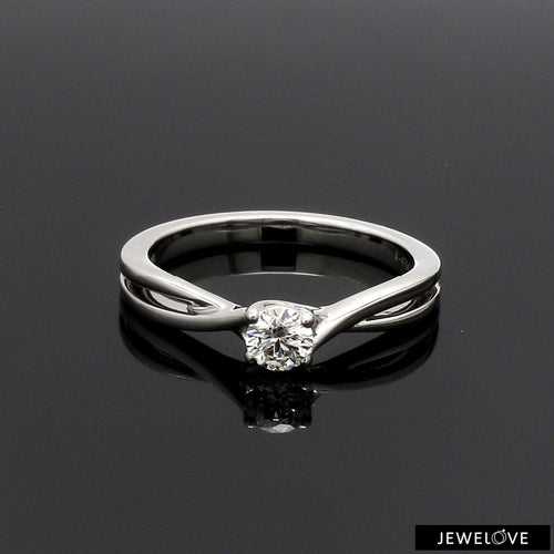 50-Pointer 4 Prong Platinum Solitaire Ring with a Twist JL PT 676-B