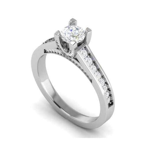 50-Pointer Solitaire Diamond Shank Platinum Ring JL PT RP RD 140-A