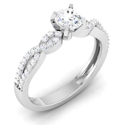 70-Pointer Platinum Double Shank Diamond Solitaire Engagement Ring JL PT 6994-B