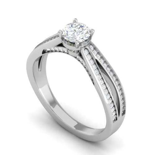 70-Pointer Solitaire Diamond Split Shank Platinum Ring JL PT RP RD 165-B