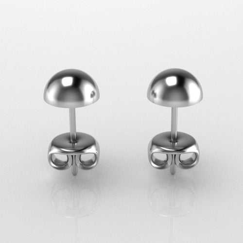 Customised 5mm Platinum Half Ball Earrings Studs JL PT E 187-A