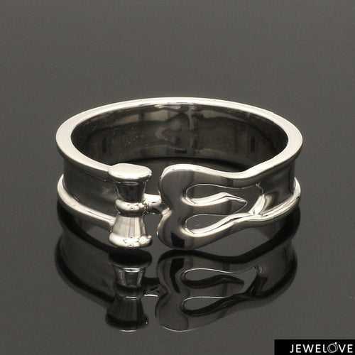 Customised Platinum OM Trishul Ring for Men JL PT 1367
