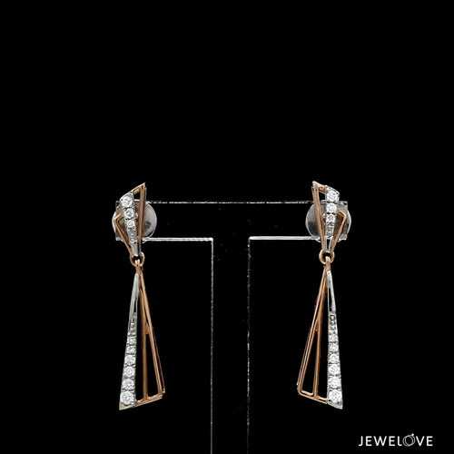 Evara Platinum Rose Gold Diamond Earrings for Women JL PT E 342