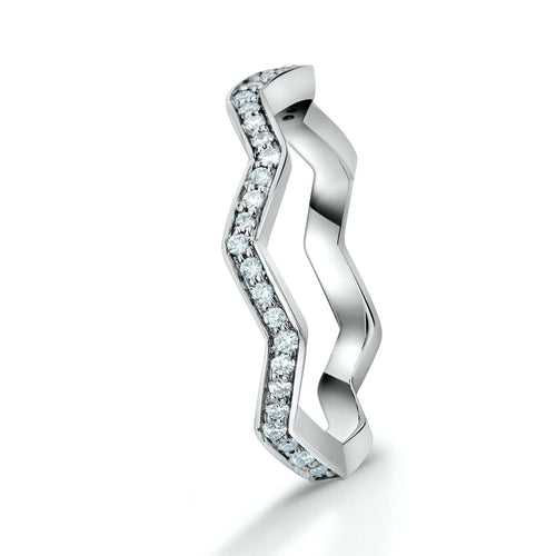 Ready to Ship - Ring Size 11 - Life's Bends Half Eternity Wedding Ring for Women JL PT 958