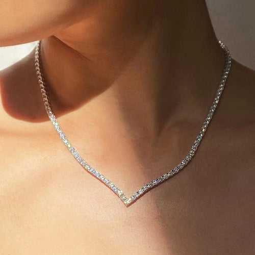 V-shaped Rhinestone Necklace