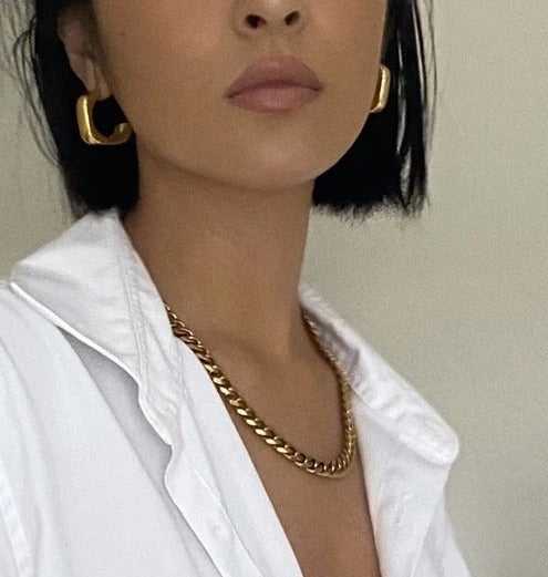 Square Gold Hoops