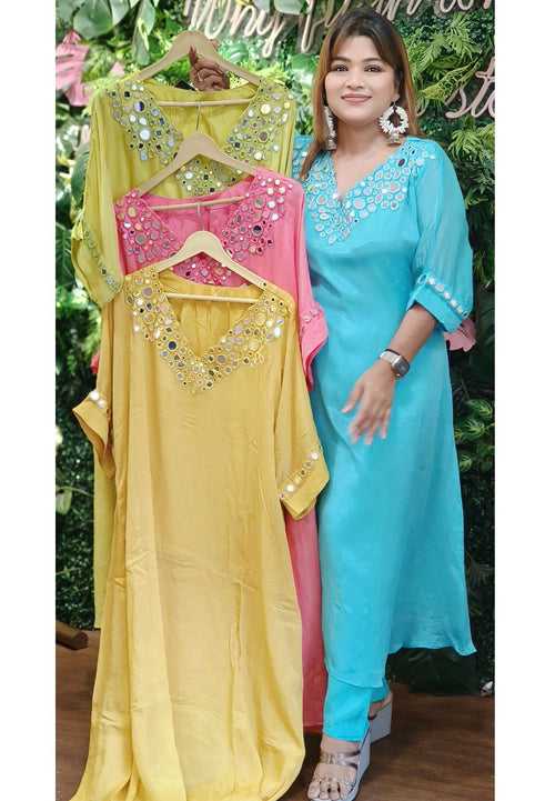 Big Real Mirror Stylish indowestern  top with palazzo pant DRYWASH05233-35-32-34