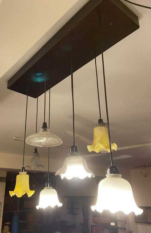 Suspended Light with Glass Shades