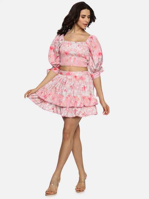 IS.U Floral Pink Co-ord Set