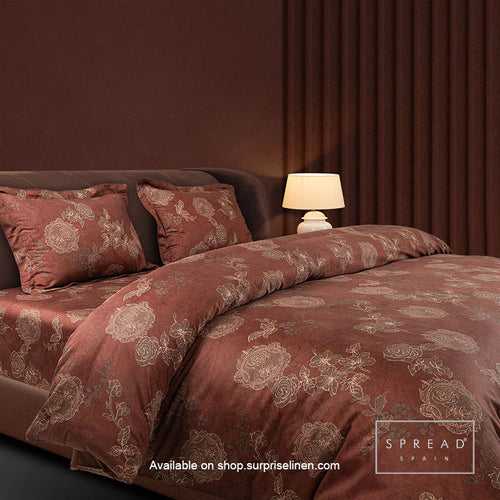 Spread Spain - Spring Summer Collection 500 TC Cotton 3 Pcs Bedsheet Set (Brown)