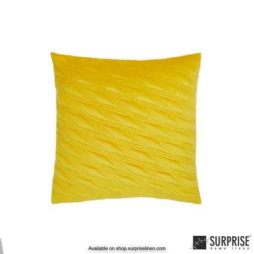 Surprise Home - Velvet Chic 40 x 40 cms Designer Cushion Cover (Yellow)