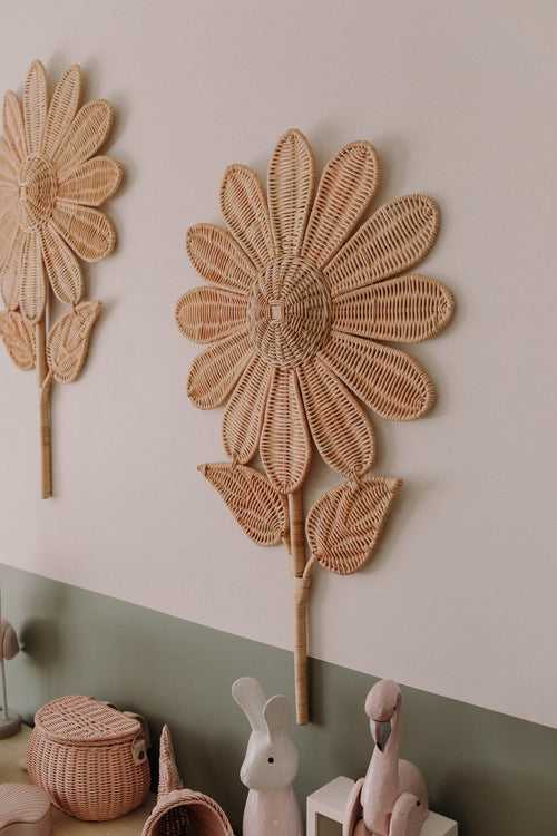 Daisy Flower  Cane Wall Decor