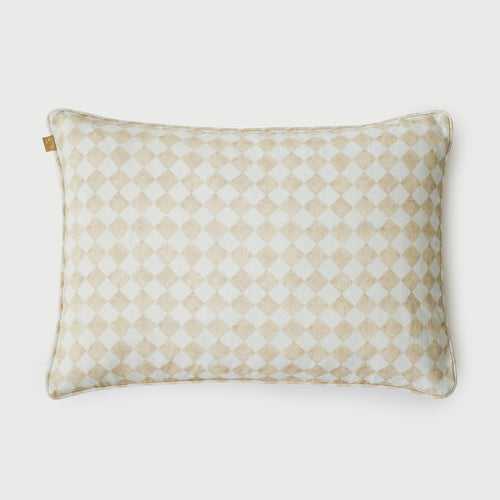 CHECKER BEIGE OBLONG CUSHION COVER