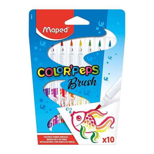 Maped Color Peps Brush Tip Pen Set - Pack of 10