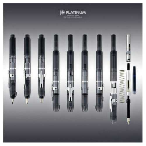 Platinum Curidas Fountain Pen Graphite Smoke Fine