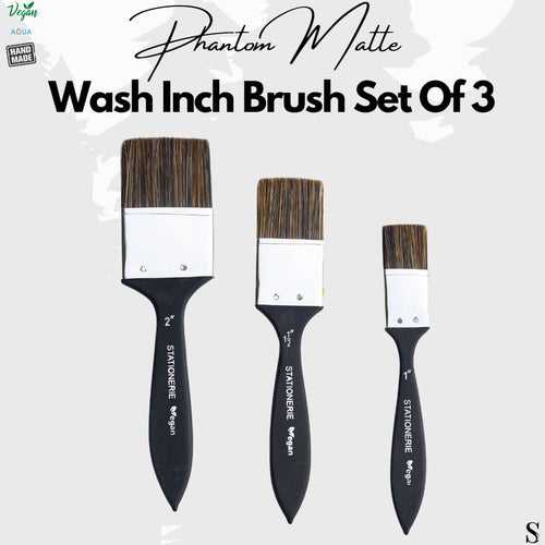 Stationerie 2nd Gen Vegan Inch Wash Brush Set- Pack of 3
