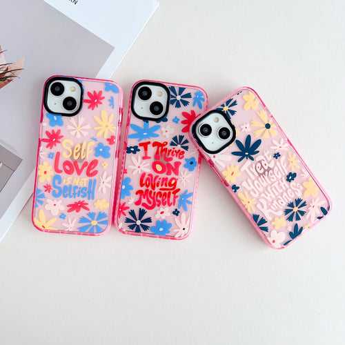 Self Love Quotes Designer Impact Proof Silicon Phone Case for iPhone