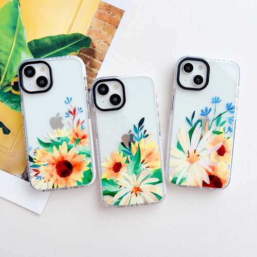 Water Color Sunflower ! Designer Impact Proof Silicon Phone Case for iPhone