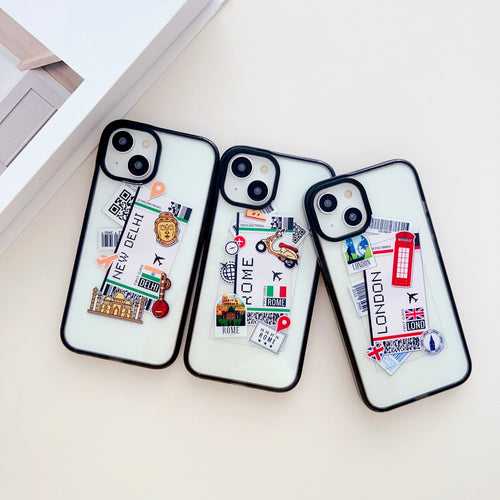 Cities Boarding Pass Designer Impact Proof Silicon Case for iPhone