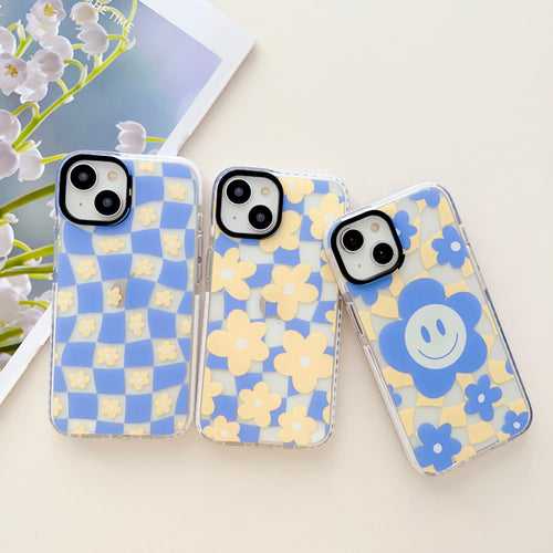 Cute Sunflower Pattern Groovy Style Silicon Impact Proof Case For iPhone