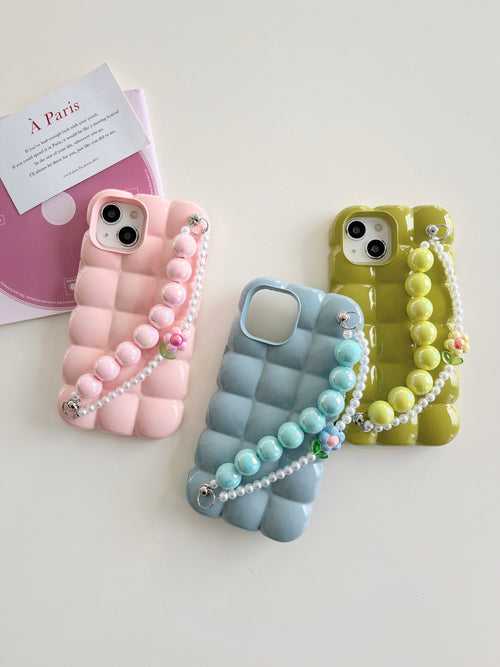 Cute Bubble Shape Silicon iPhone Case With Anti Fall Charm for iPhone