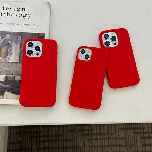 Liquid Silicon Case for iPhone ( Red )