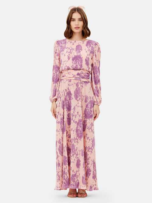 Violet Pleated Maxi Dress