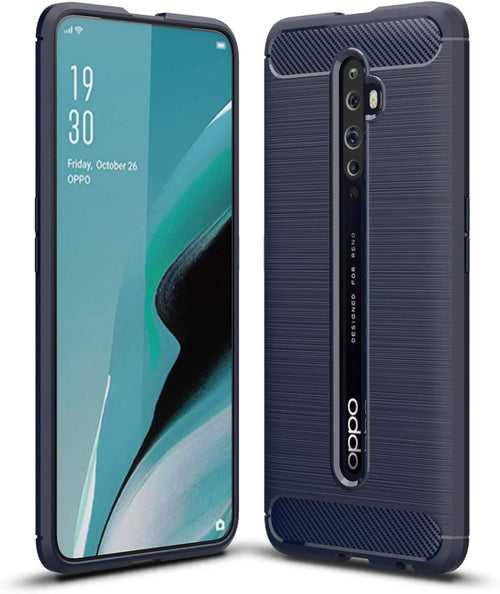 Carbon Fibre Series Shockproof Armor Back Cover for Oppo Reno 2Z, Oppo Reno 2F 6.5 inch, Blue